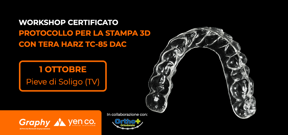 WORKSHOP CERTIFICATO Protocollo Stampa 3D Allineatori con Tera Harz TC-85 DAC | Pieve di Soligo, 1 Ottobre 2025