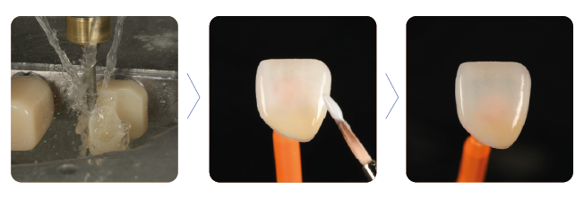 amber-mill-direct-hassbio-blocchetti-disilicato-litio-gradiente-funzionale-workflow-fresatura-colorazione